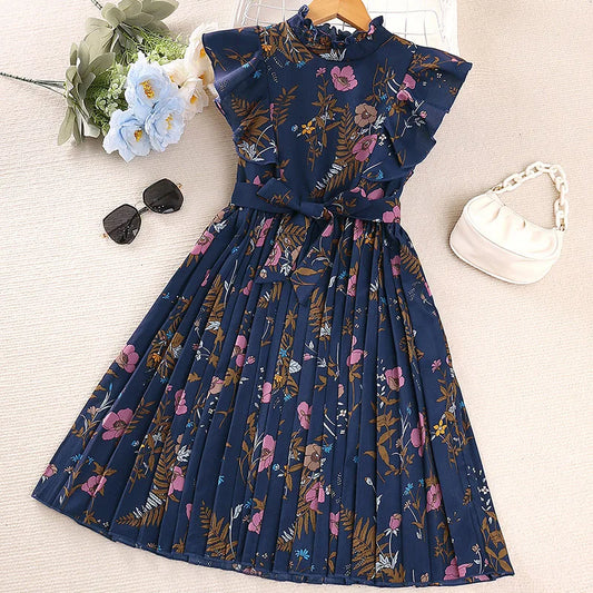 Kids Floral Print Casual Dress