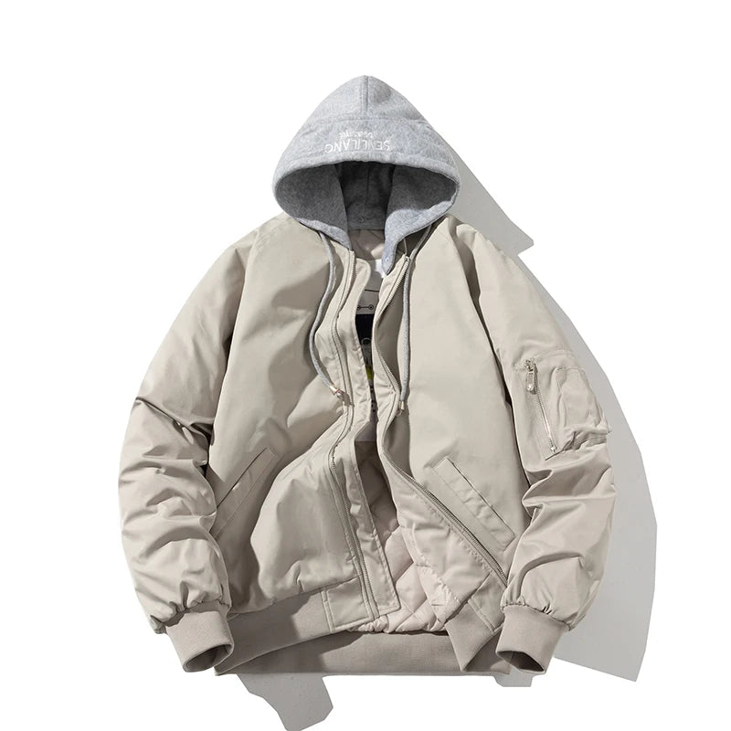Herbst Winter Pilot Militär Solide Bomberjacke