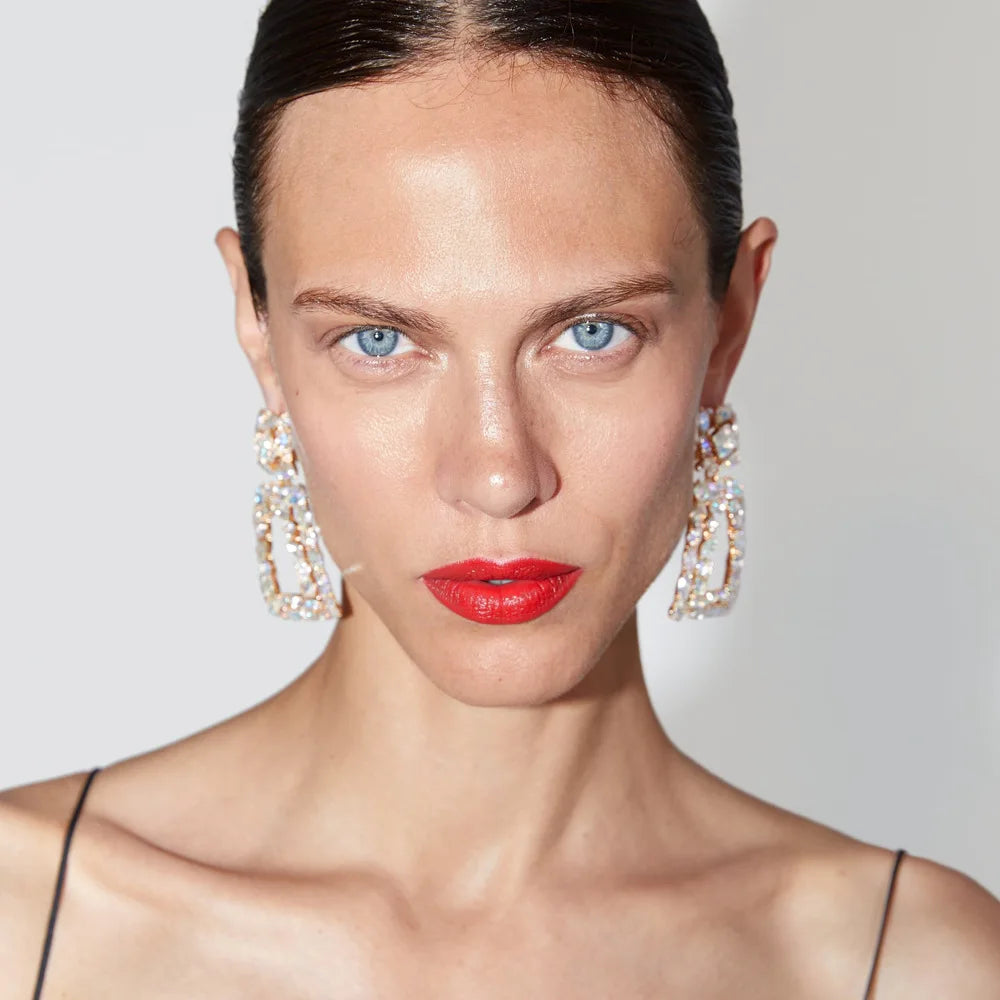 New Boho Ethnic Colorful Crystal Clip on Earrings