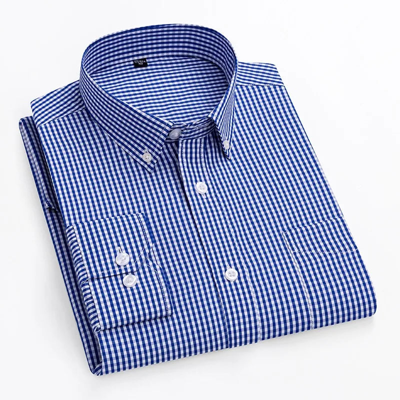 Herren Langarm Kariertes Hemd Herren Button Up Hemd