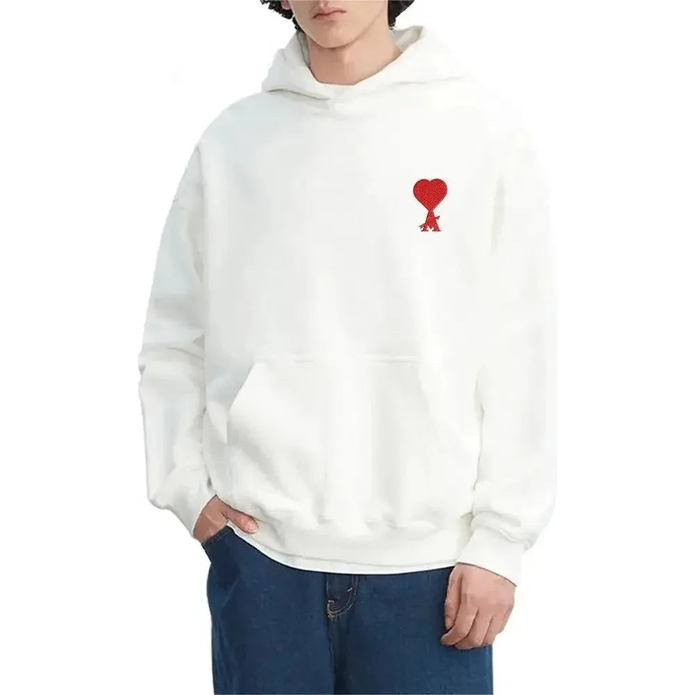 Süßer Kapuzenpullover mit Pfirsichherz-Muster für den Alltag für Herren