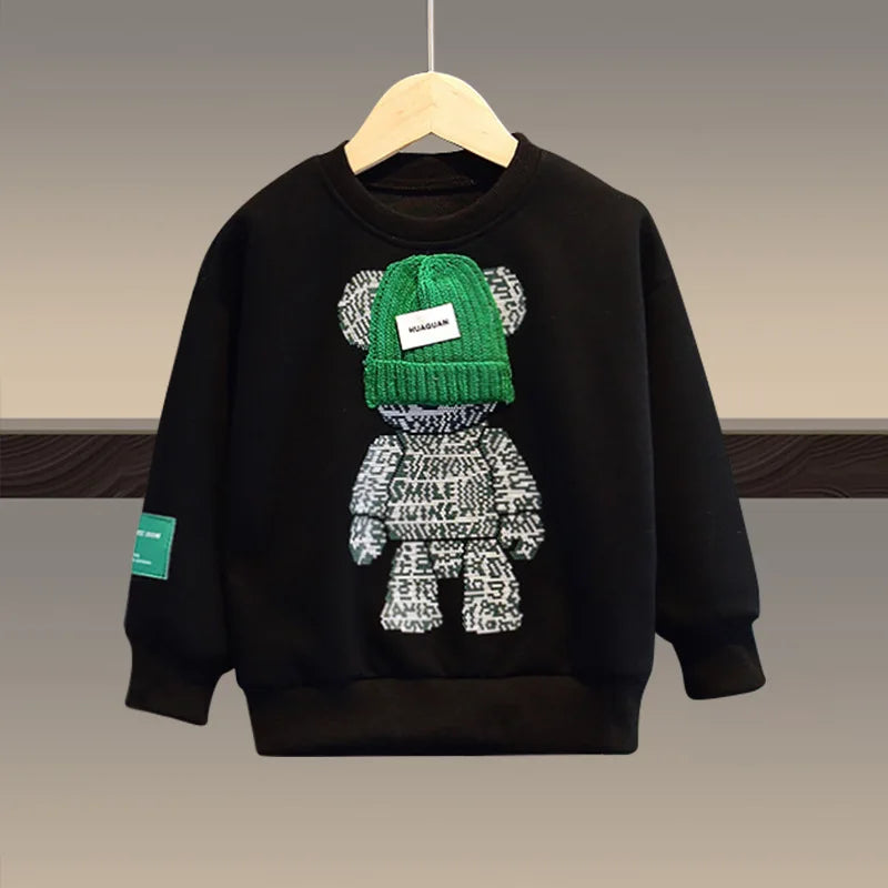 Kid Cartoon Bear Top and Bottom 2 Pieces Set