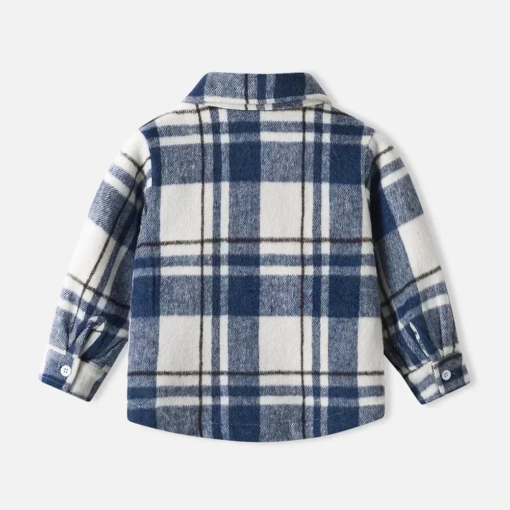 Children's Autumn Plaid Long Sleeved Shirt