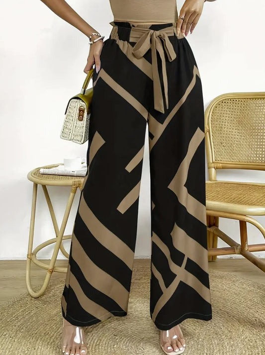 Hose mit weitem Bein und geometrischem Muster