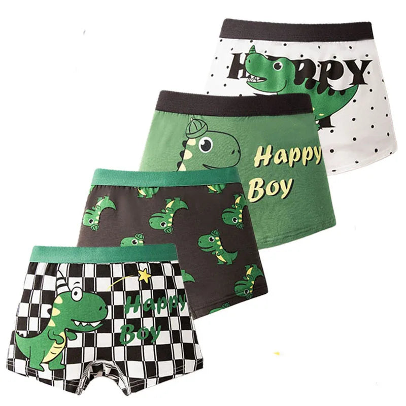 4 Pieces/Pack Boys Cotton Underwear