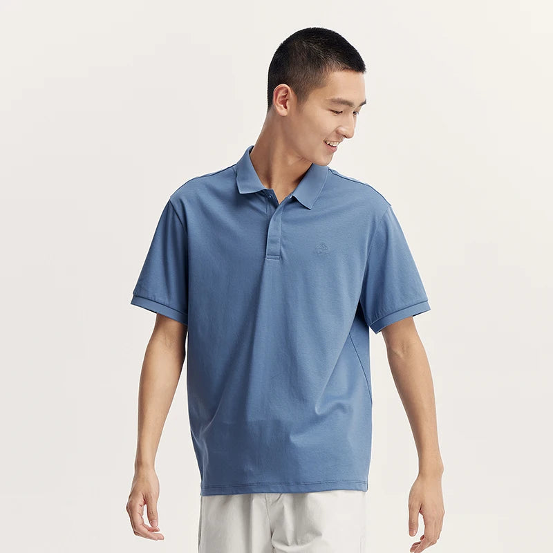 Semi Polo Shirt Herren, neues, schlichtes Pendler-Oberteil aus weicher Baumwolle mit halbem Reißverschluss