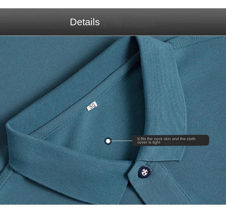 Besticktes Langarm-Poloshirt für Herren in Volltonfarbe