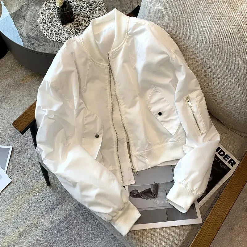 New Vintage Cropped Bomber Jacket