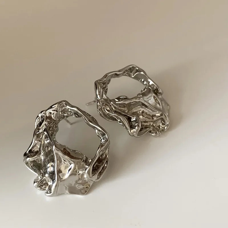 New Fashion Metal Geometric Smooth Chunky Drop Earring