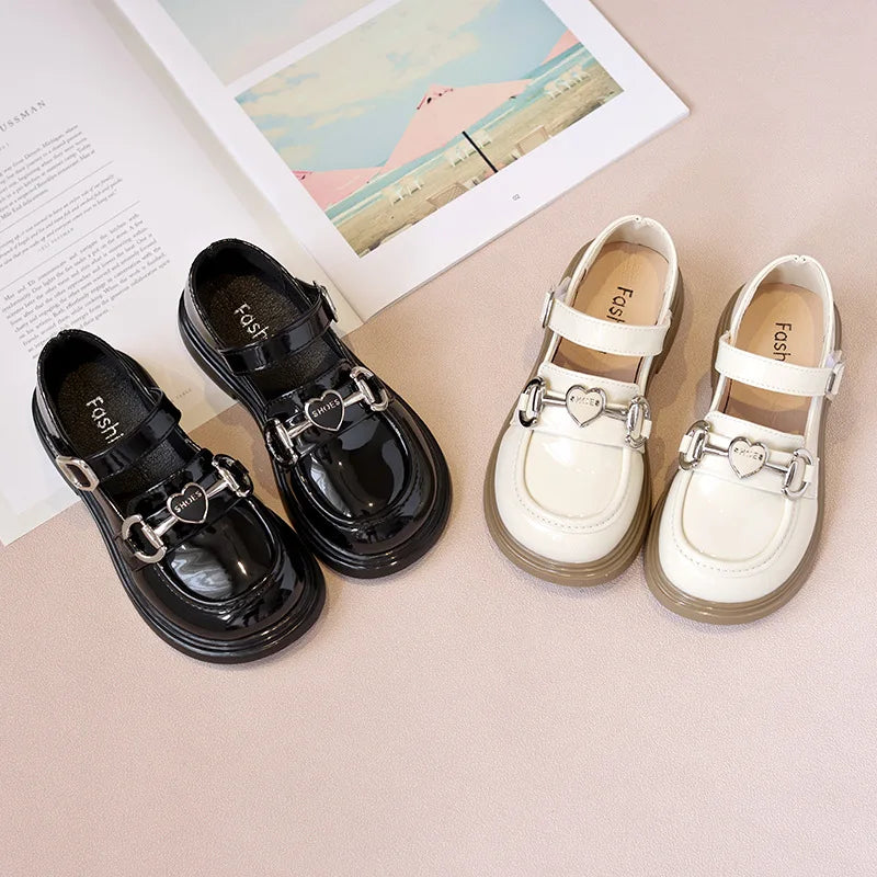 Autumn Glossy Kids Black School Performance Shoes