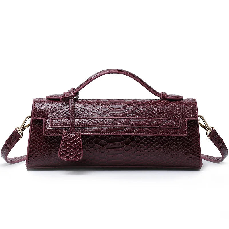 Rechteckige Handtasche mit Schlangenmuster