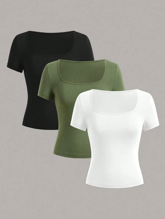 New Vibrant Square Neck T-Shirt