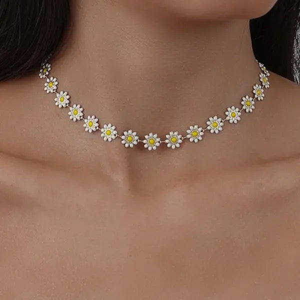 New Double Layer Daisy Flower Clavicle Necklace