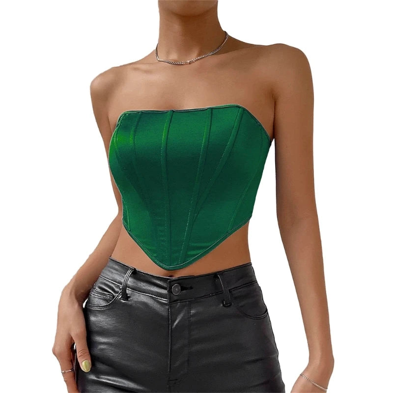 Bright Fishbone Corset Tops