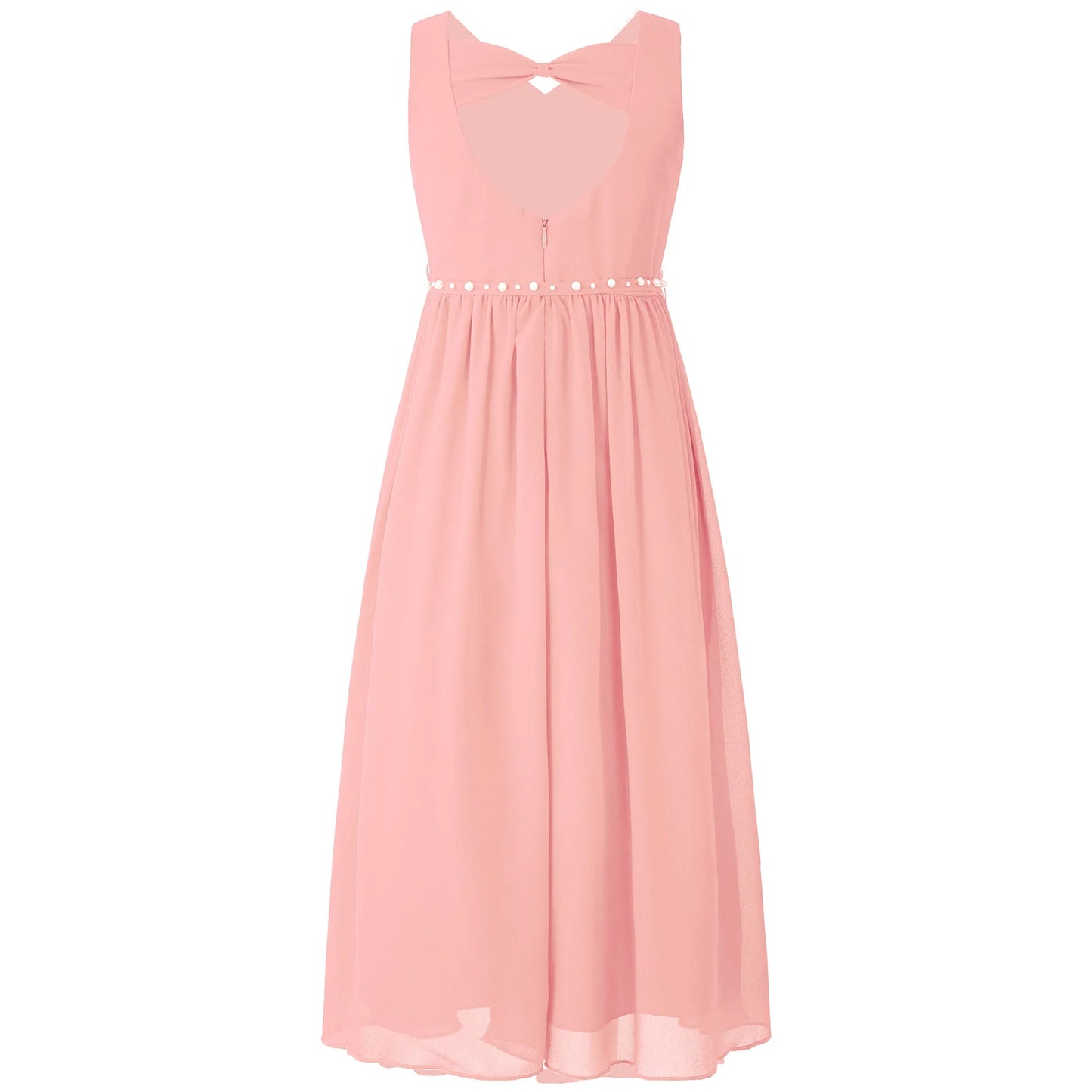 Girls Elegant Beaded Chiffon Party Summer Dress