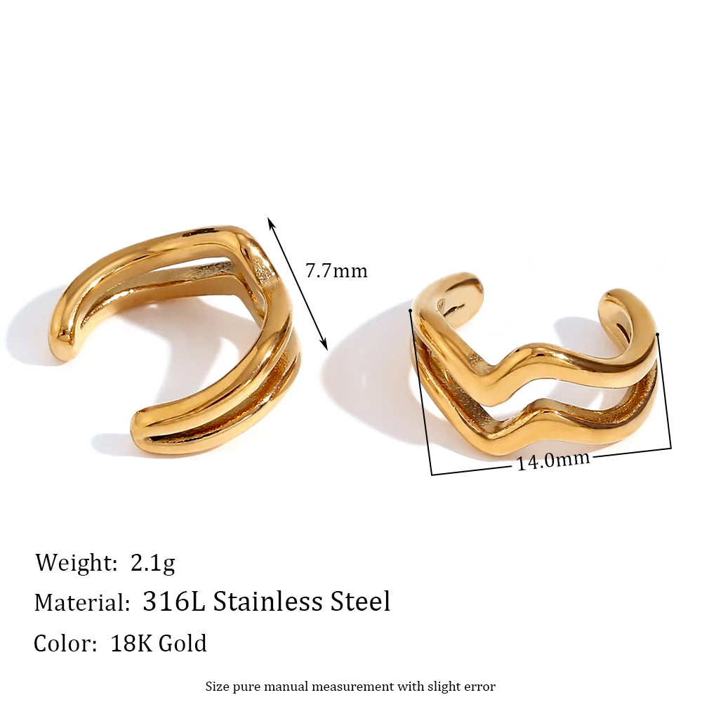New Stainless Steel Gold Color Ear Clip