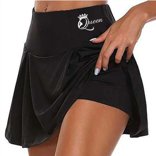 Women Skrits Above Knee Double-Layer Queen Printed Shorts