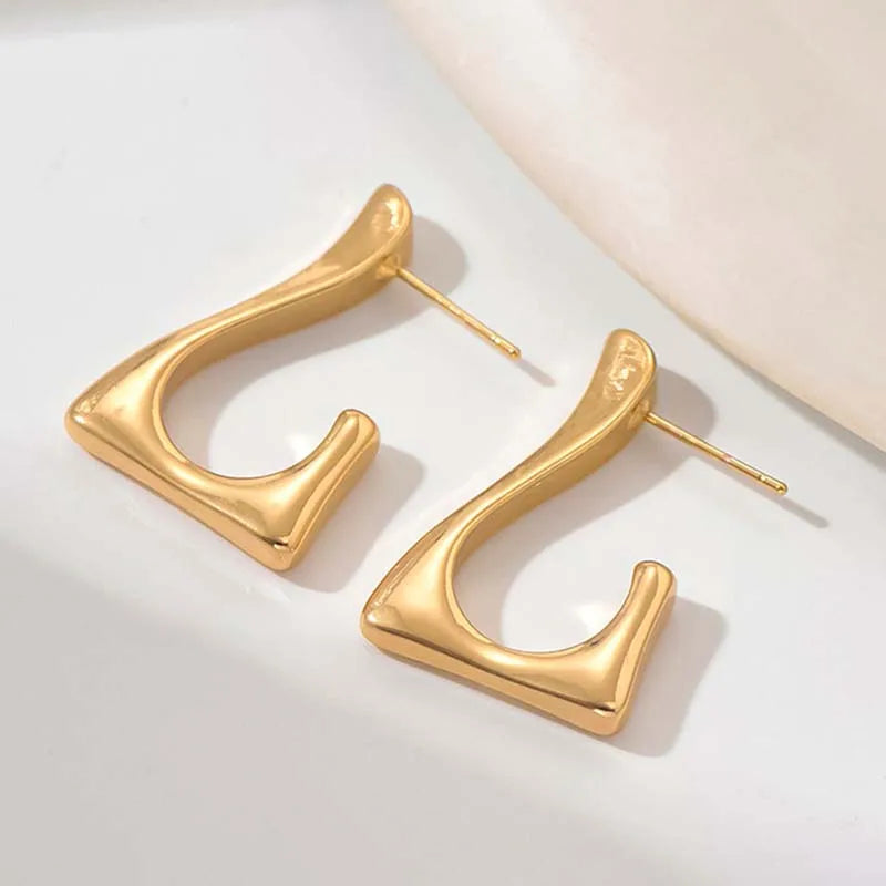 New Fashion Metal Geometric Smooth Chunky Drop Earring