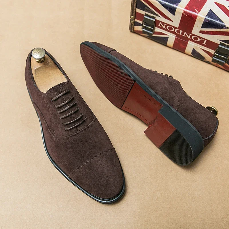 Men Brown Black Business Lace-up Pu Office  Brogue Shoes