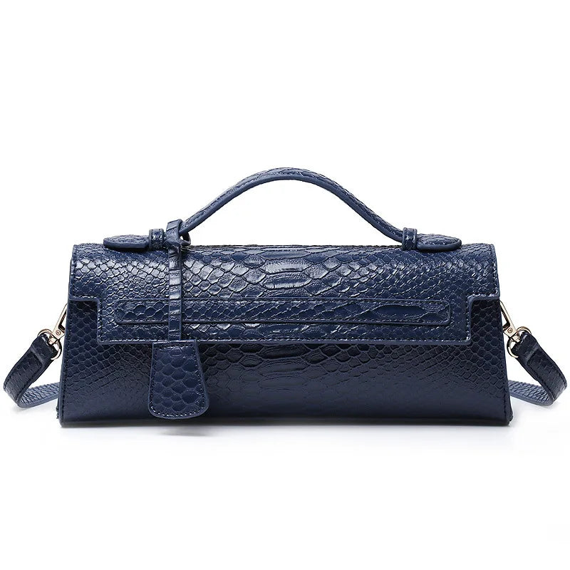 Rechteckige Handtasche mit Schlangenmuster