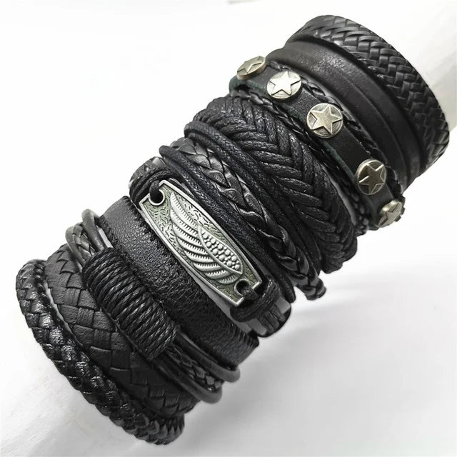 10 Pcs/set Black Wrap Women New Fashion Bracelets