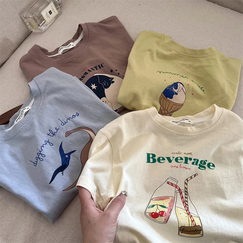 Summer Cute Cartoon Kids T-Shirts