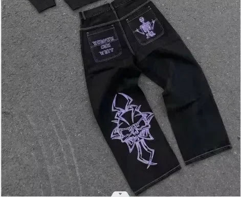 Männer Harajuku Hip Hop Kreuz Grafik Jeans