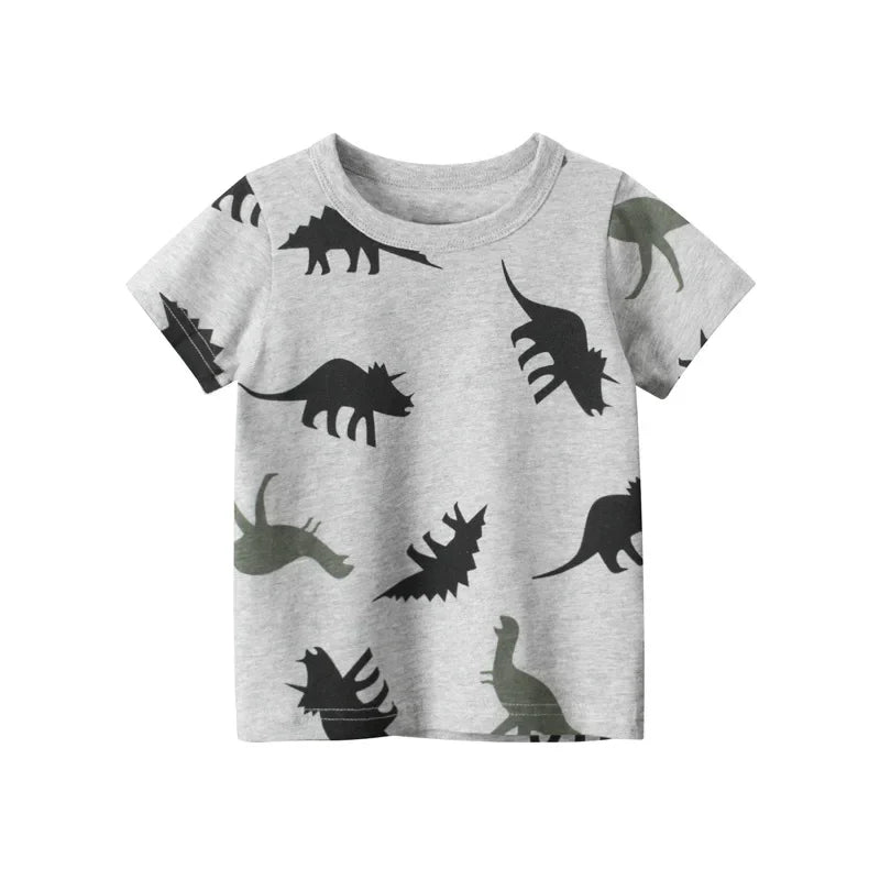 Children Boys Short Sleeve O-Neck Cotton T-shirt