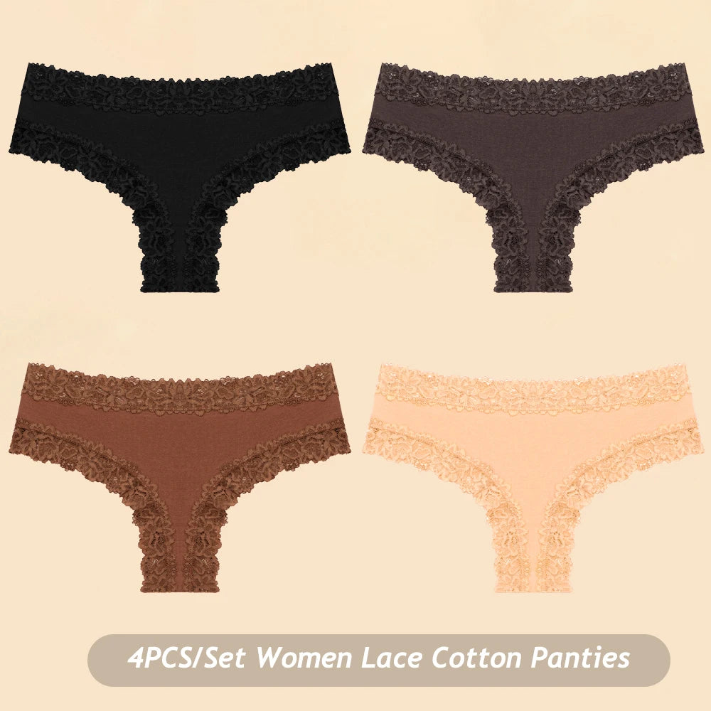 Women Floral Lace Seamless Brazilian Panties