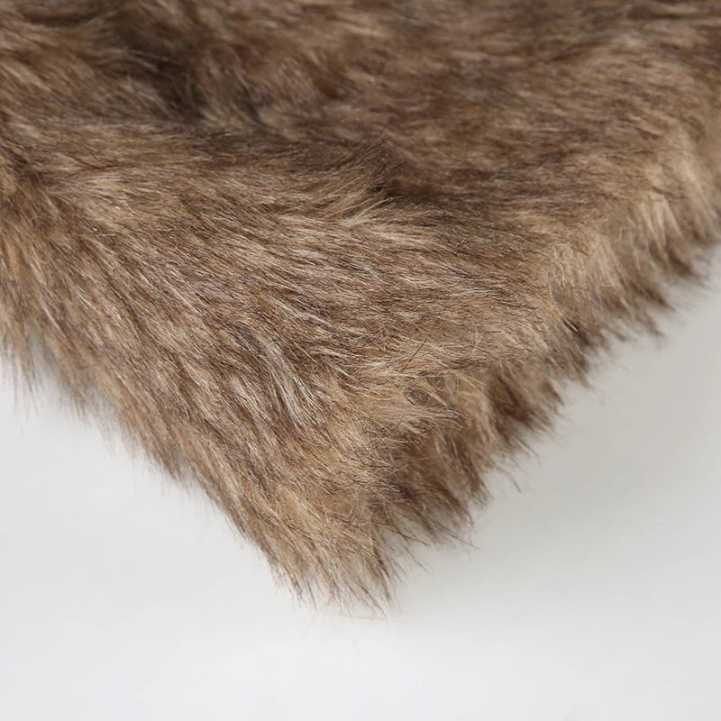 Patchwork Faux Fur Women’s Skirts Chic Sexy Mini Leather Skirt