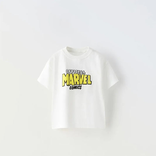 Baby Cute Print Round Neck Short Sleeve Base Shirt