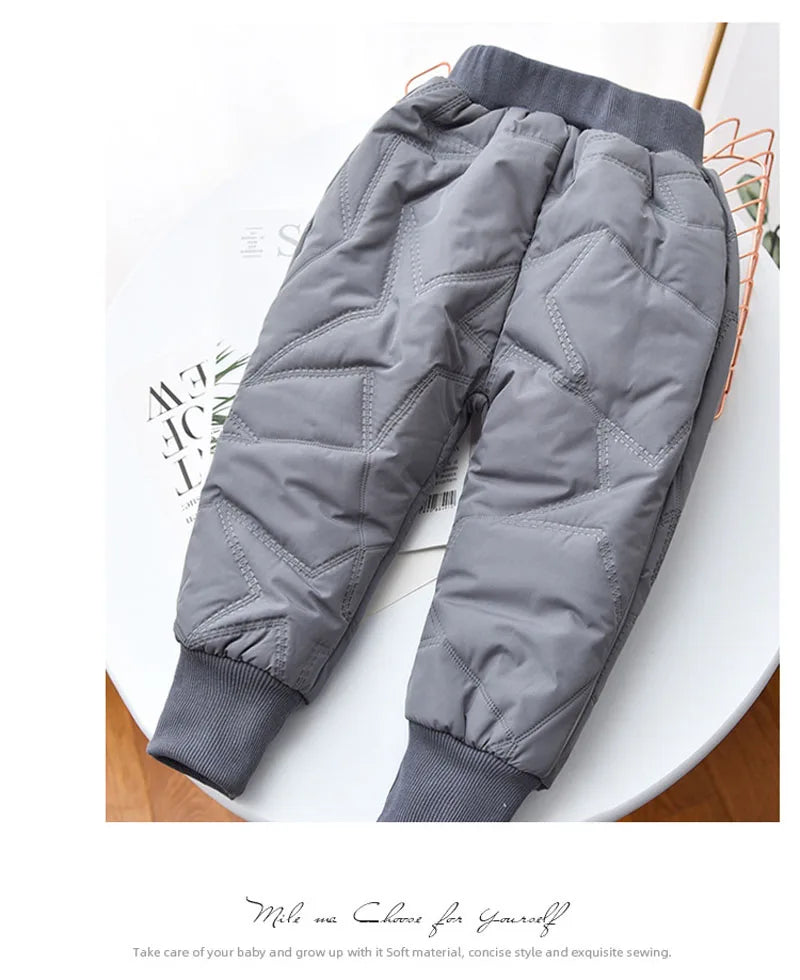 Children Thick Plus Velvet Thicken Denim Pants