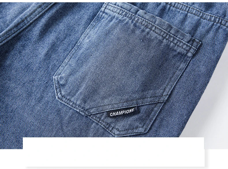 Denim Shorts for Men's Cargo Pants Baggy Bermuda Jeans Male Beach Pants