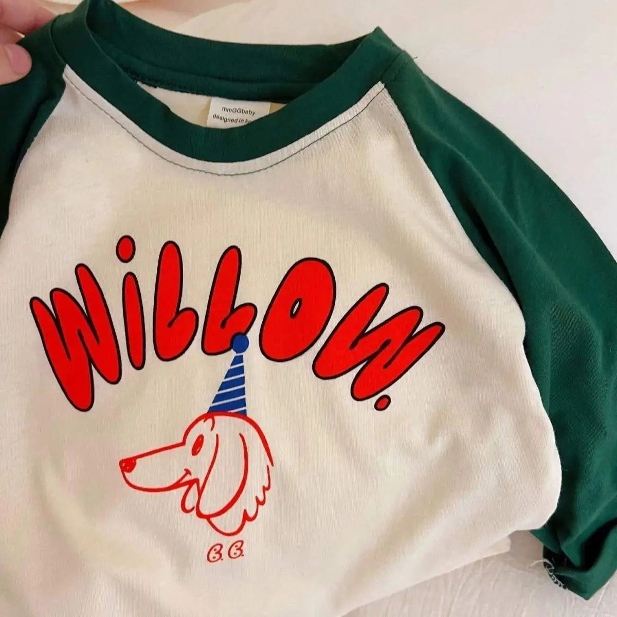 New Cartoon Spliced Long Sleeve T-shirt