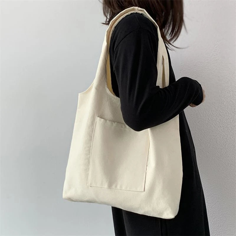 Environmental Storage Reusable Canvas Shoulder Tote Bag School Bags Girl Christmas Gift