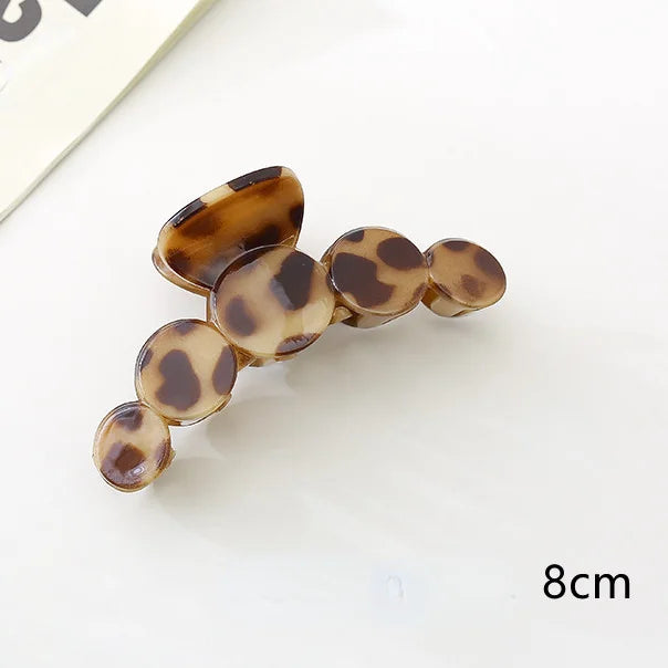 New Bilandi Elegant Leopard Print Resin Grab Clip