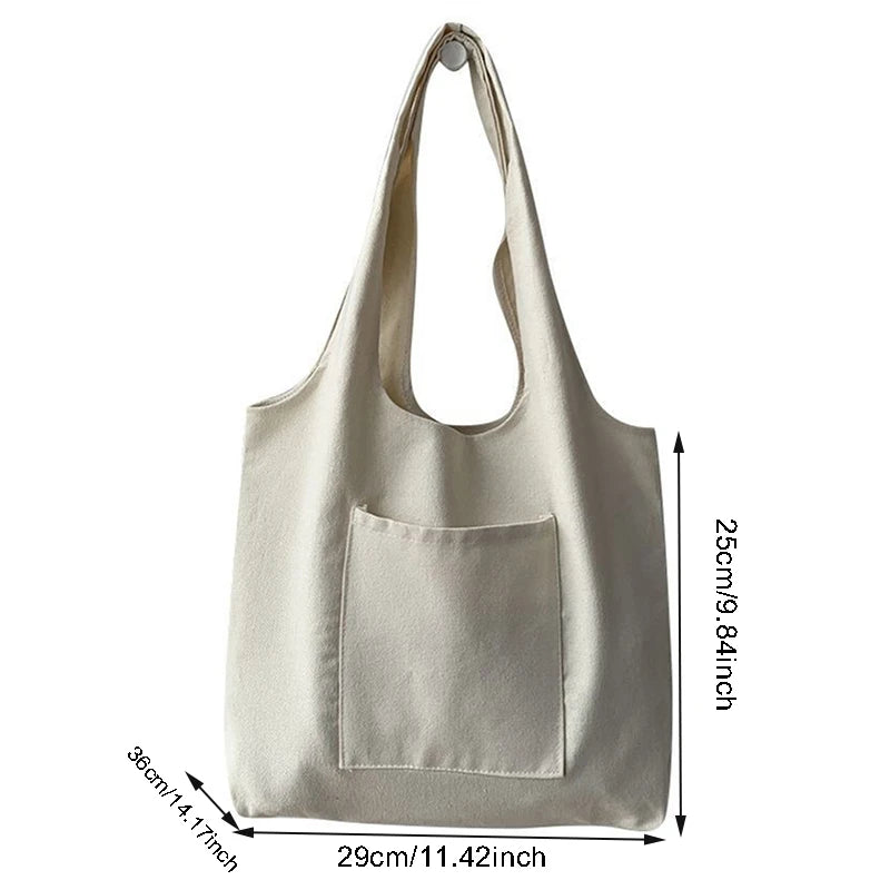 Environmental Storage Reusable Canvas Shoulder Tote Bag School Bags Girl Christmas Gift