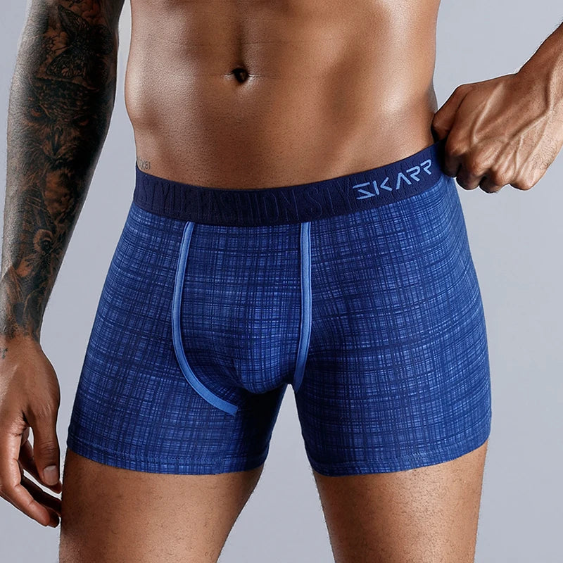 Baumwoll-Boxershorts mit Aufdruck für Herren