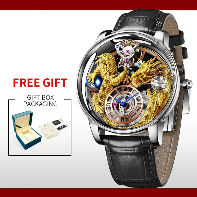 3D Gold Dragon Astronomia Quartz Watch