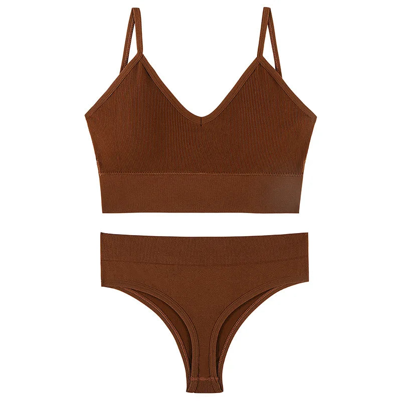 New Women Seamless Bra Set