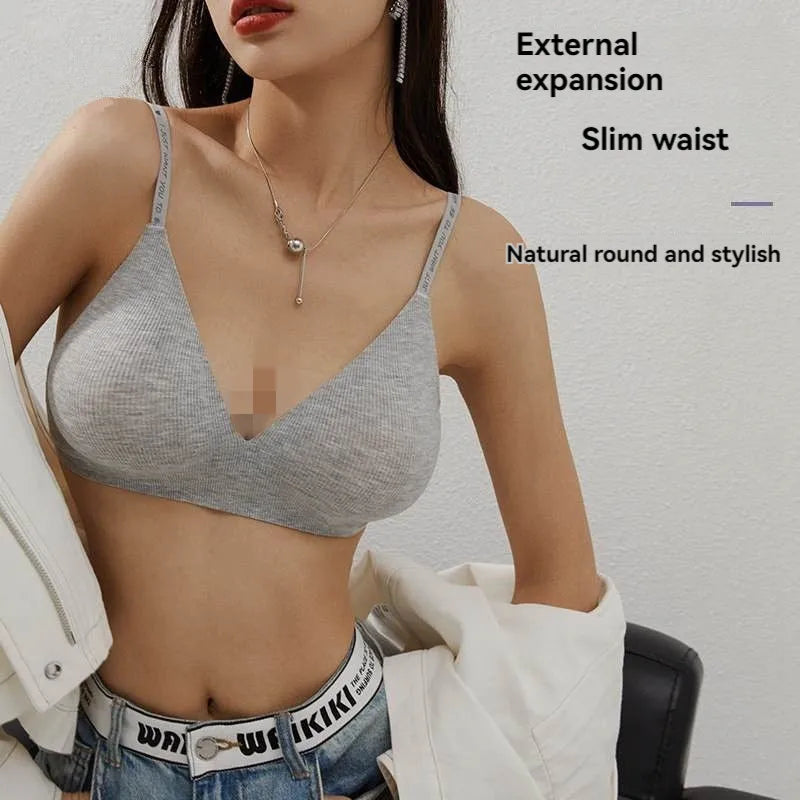 Women Deep V Neck Plunge Sexy Lingerie Letter Strap Bras