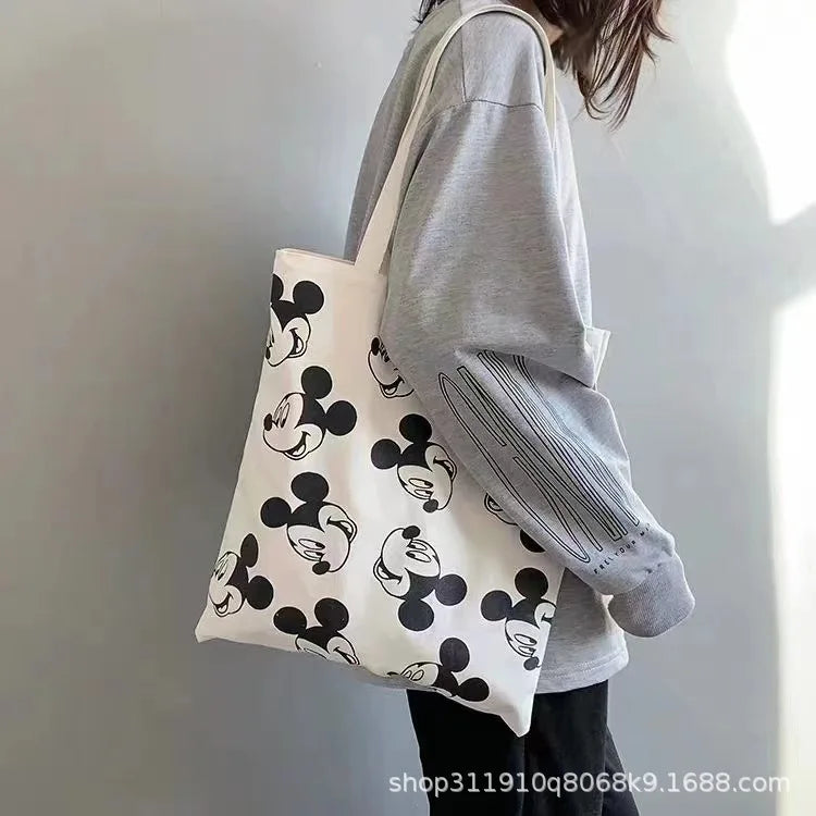 Disney Mickey Casual and Versatile Student Class Tote Bag Casual Shopping Shoulder Bag