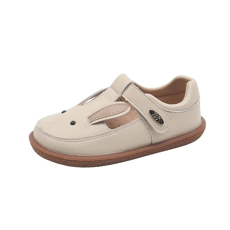 Girls Flats Non-slip soft sole Leather Shoes