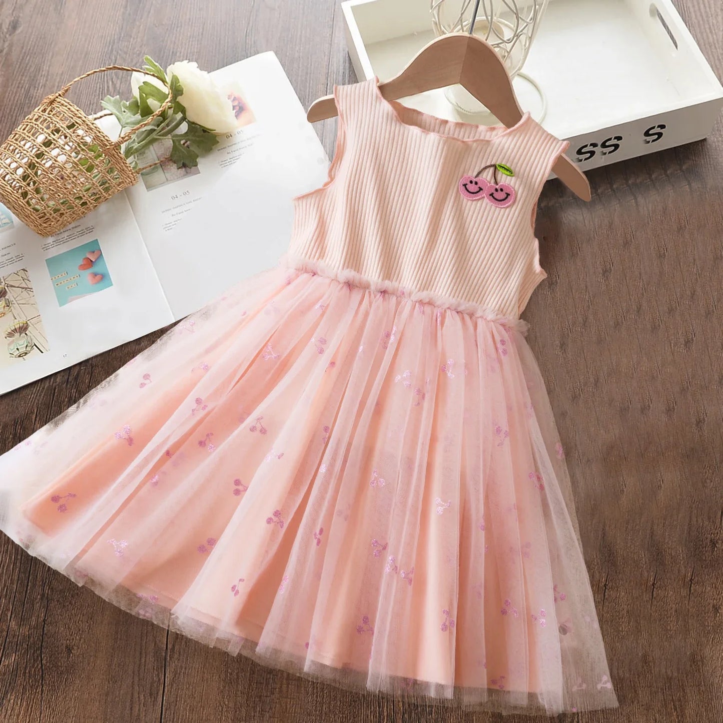 Girls Ruffles Tulle Casual Layered Dresses