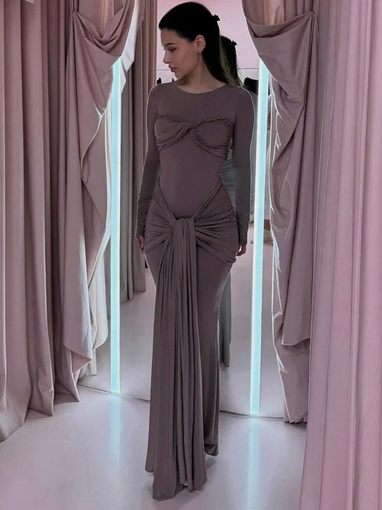Tossy Damen Sexy Plissee Maxikleid