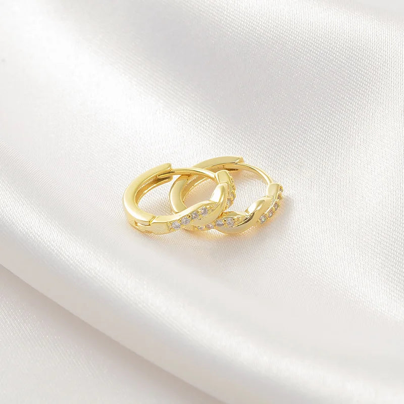 Hot Sale Small Circle Zircon Twist Ear Hoop