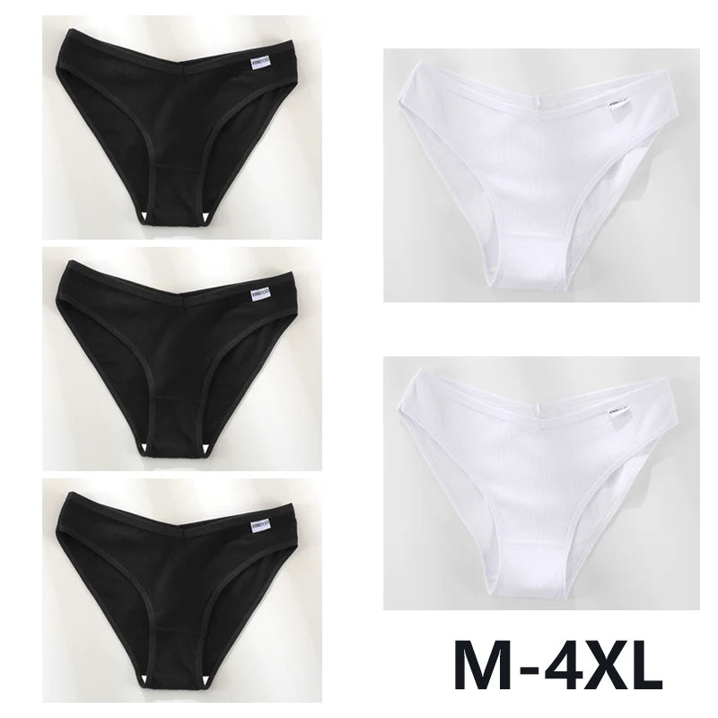 Women Sexy V Waist Plus Size Briefs Low-Rise Comfortable Lingerie