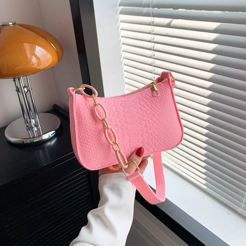 Schlichte Schulter- und Crossbody Tasche Retro