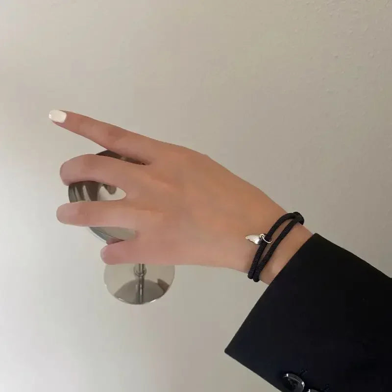 2PCS Black White Bracelets Set