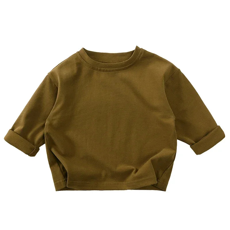 Autumn Kids Boy Solid Casual Long Sleeve Top